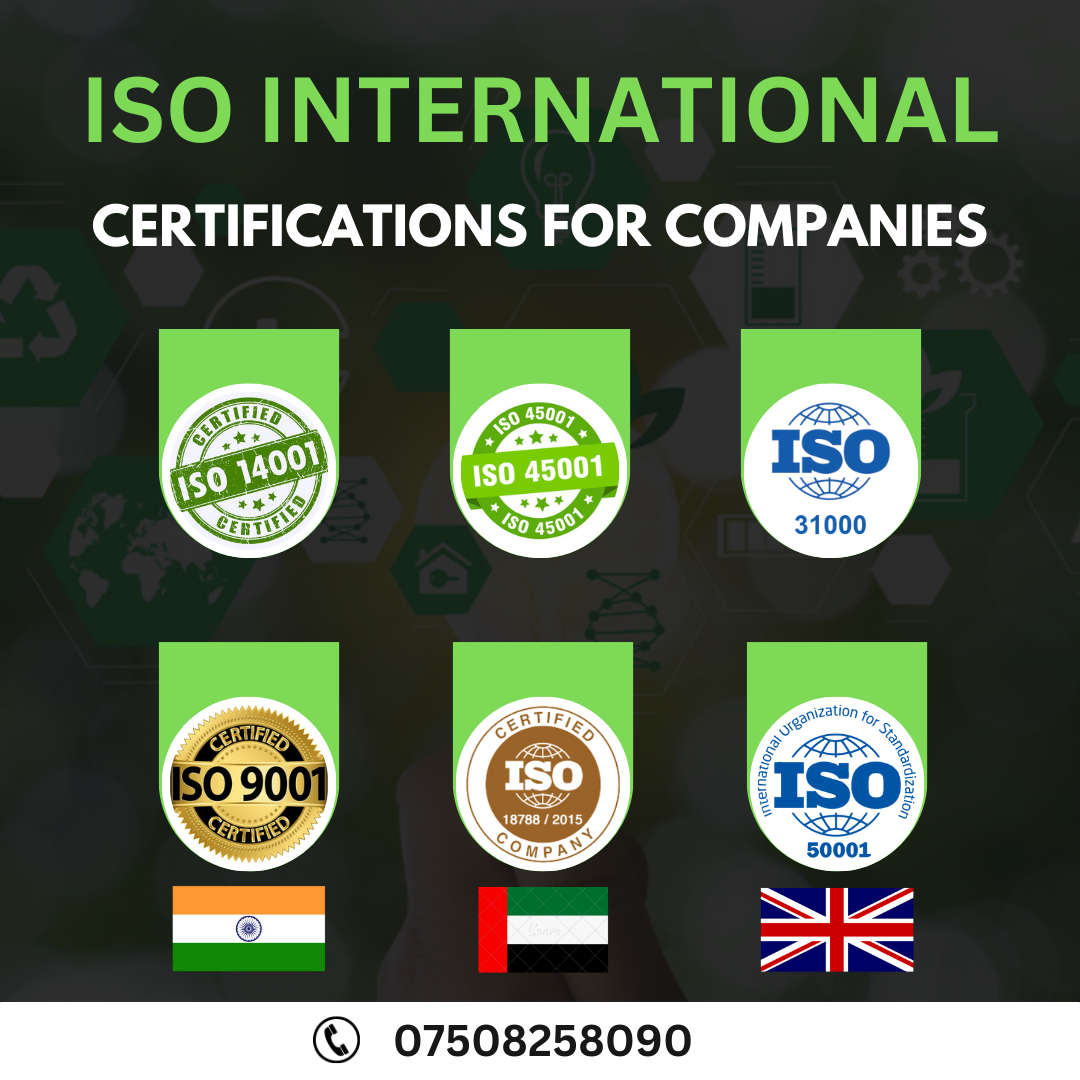 ISO CERTIFICATIONS FOR COMPANIES